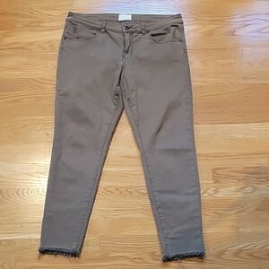 Caslon skinny ankle jeans 31P short lyocell, Khaki green